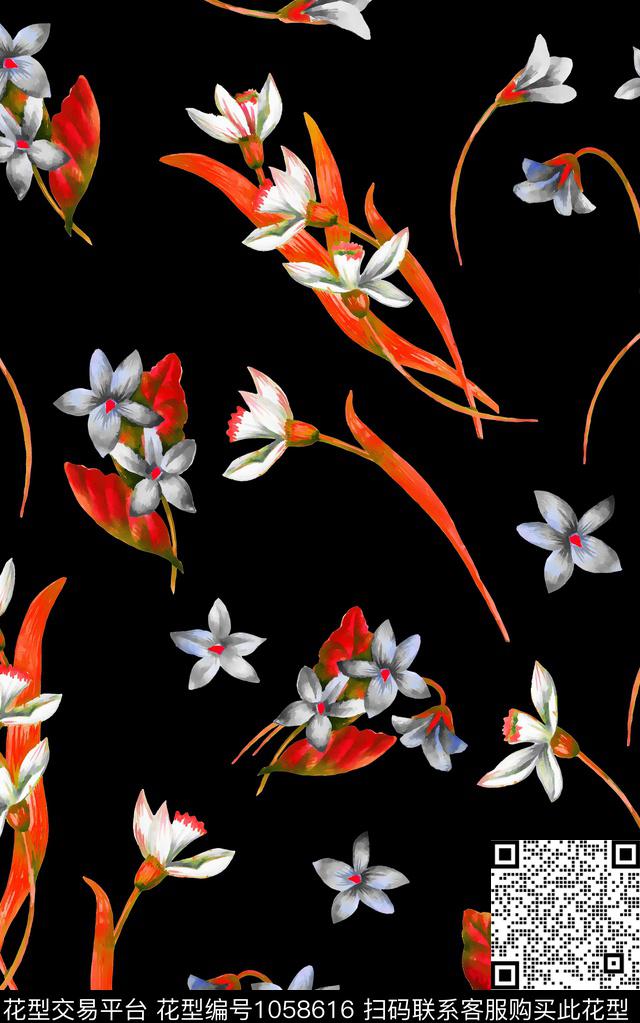 数码华亿平台小碎花花卉数码印花华亿平台下载（图片编号: 1058616） - 瓦栏（Walan）