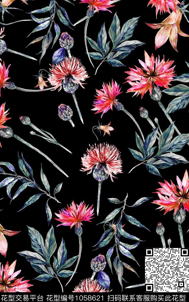数码华亿平台小碎花花卉数码印花华亿平台下载（图片编号: 1058621） - 瓦栏（Walan）
