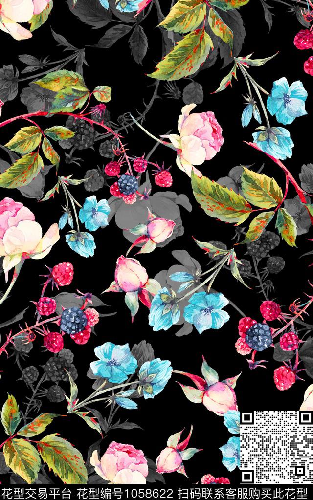 数码华亿平台小碎花花卉数码印花华亿平台下载（图片编号: 1058622） - 瓦栏（Walan）