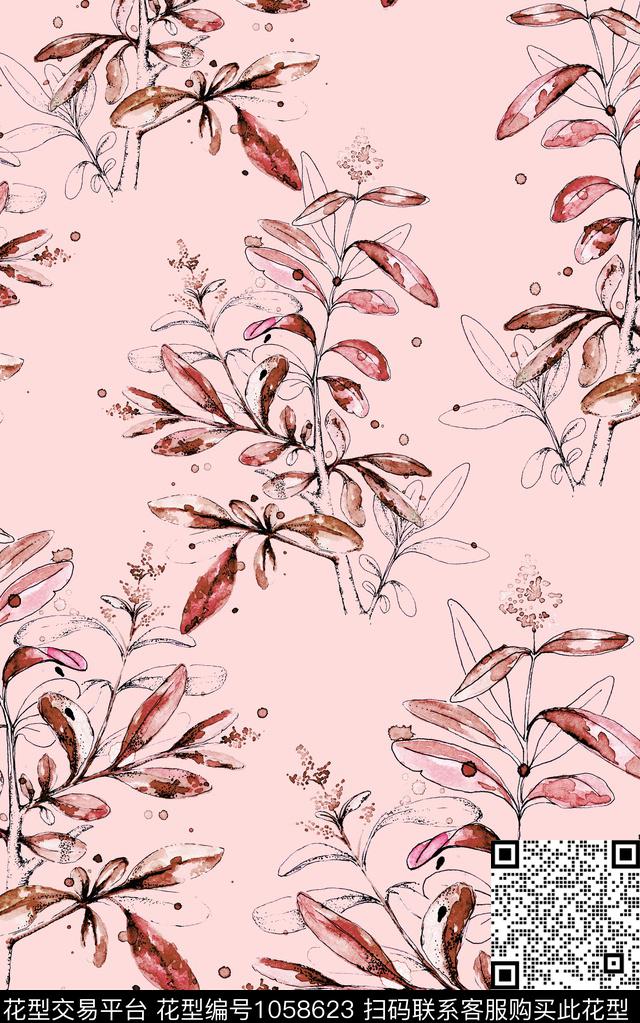 数码华亿平台花卉春夏华亿平台数码印花华亿平台下载（图片编号: 1058623） - 瓦栏（Walan）