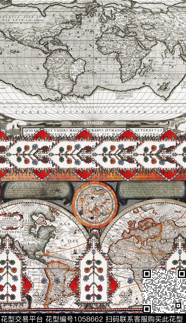 数码华亿平台民族风定位花数码印花华亿平台下载（图片编号: 1058662） - 瓦栏（Walan）