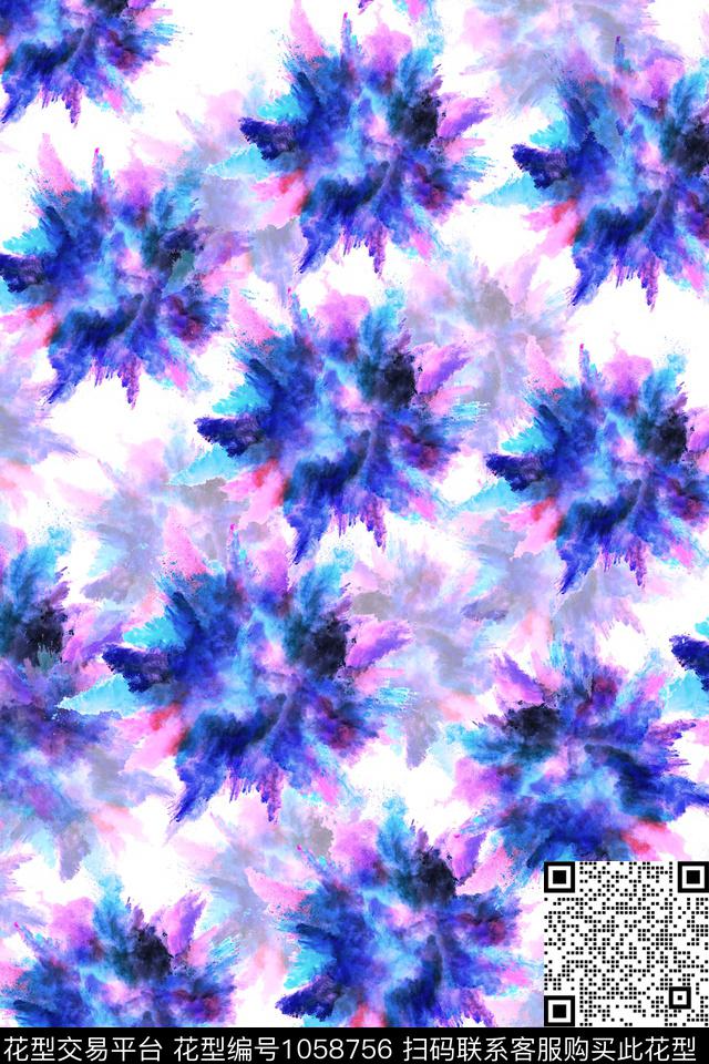 星空泼墨渐变传统印花华亿平台下载（图片编号: 1058756） - 瓦栏（Walan）