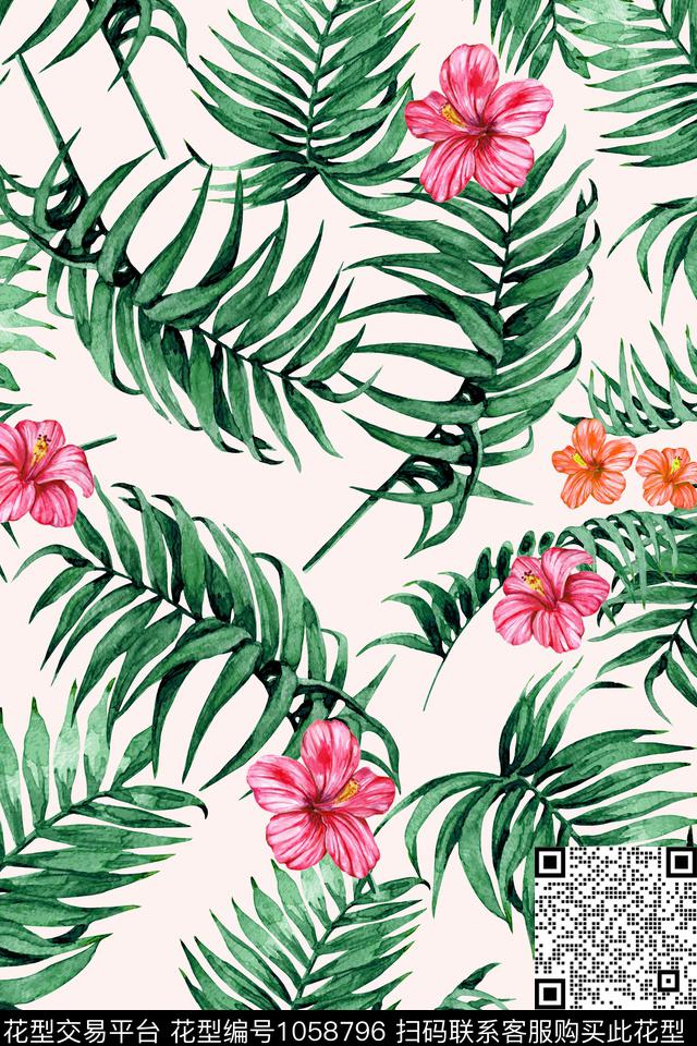 数码华亿平台植物绿植树叶数码印花华亿平台下载（图片编号: 1058796） - 瓦栏（Walan）