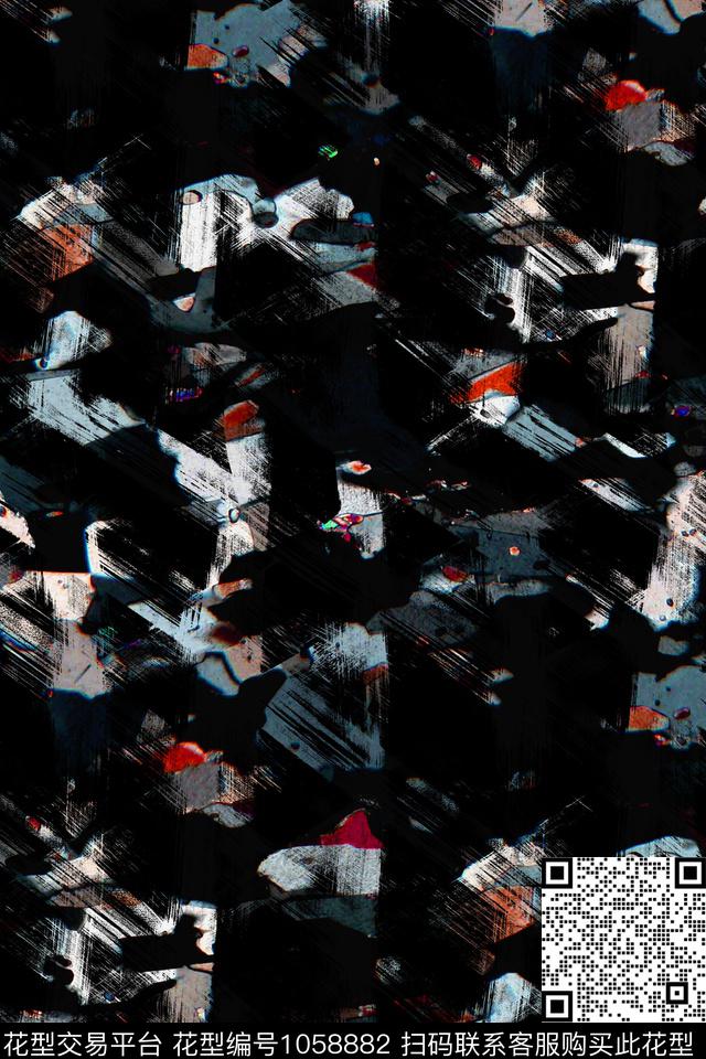 抽象暗彩纹理复古手绘数码印花华亿平台下载（图片编号: 1058882） - 瓦栏（Walan）