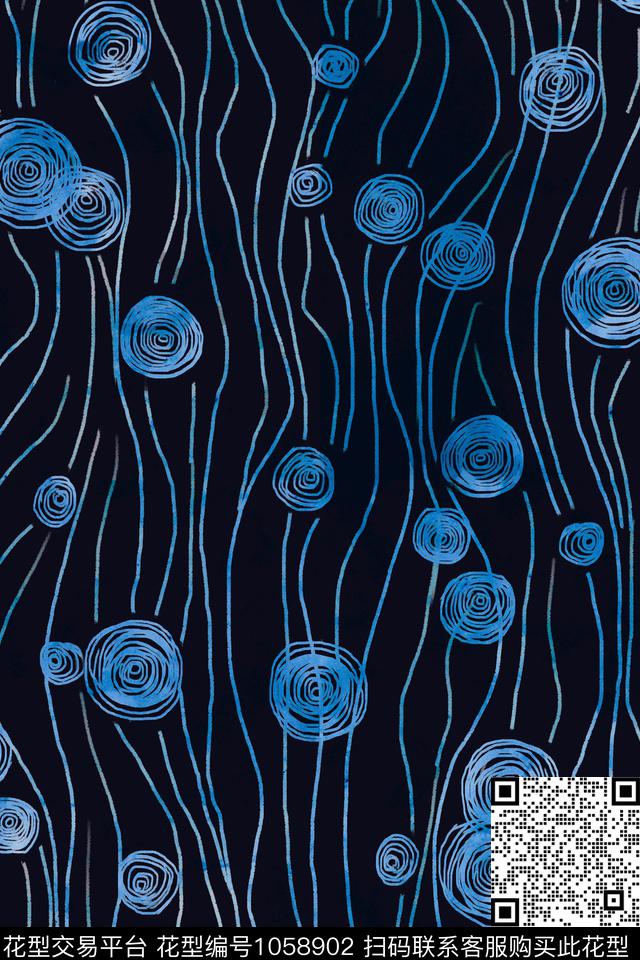线条女装几何数码印花华亿平台下载（图片编号: 1058902） - 瓦栏（Walan）