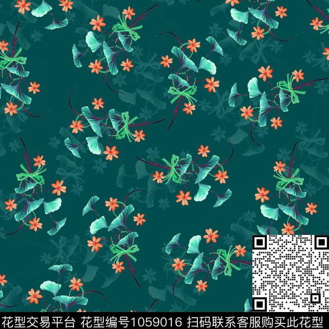 黑底花卉数码华亿平台民族风数码印花华亿平台下载（图片编号: 1059016） - 瓦栏（Walan）