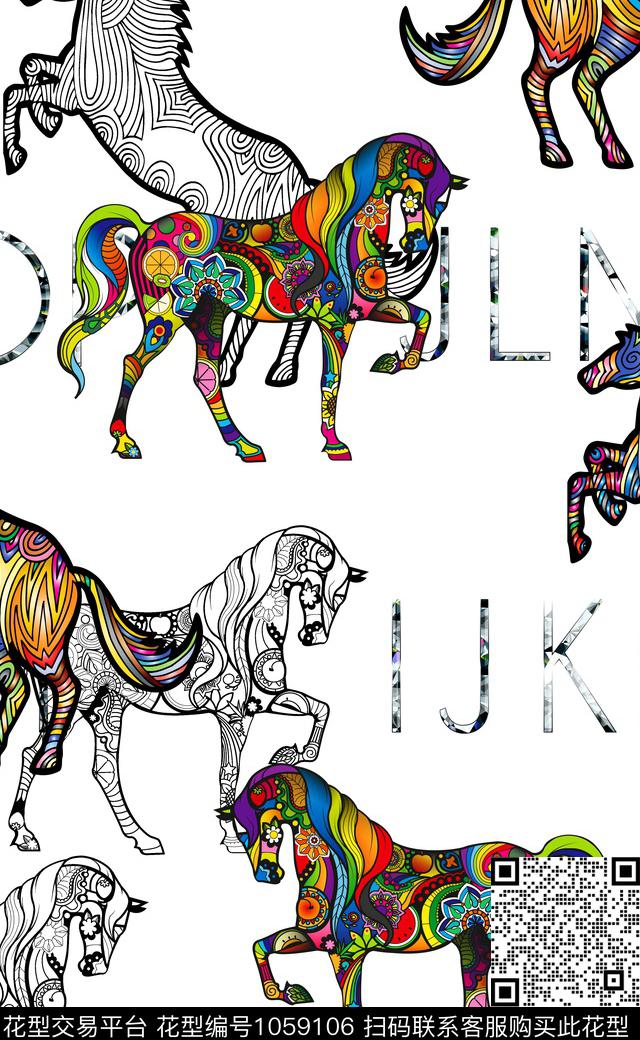 中国风数码华亿平台马数码印花华亿平台下载（图片编号: 1059106） - 瓦栏（Walan）