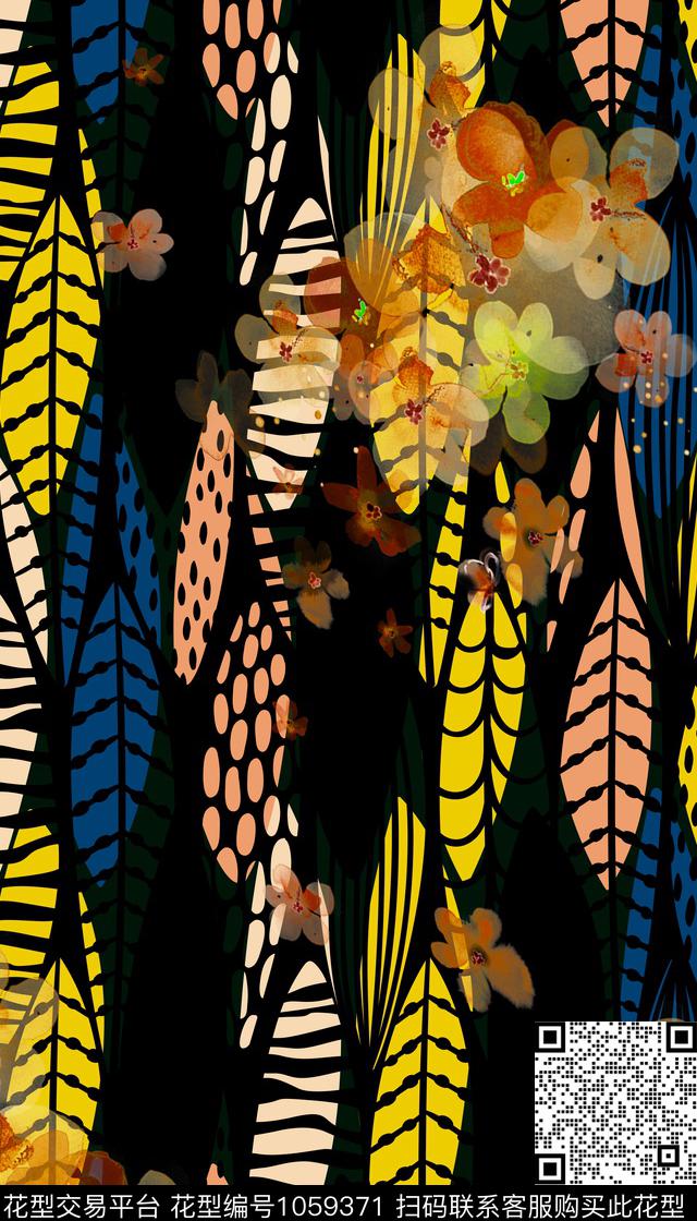 卡通花卉女装数码印花华亿平台下载（图片编号: 1059371） - 瓦栏（Walan）