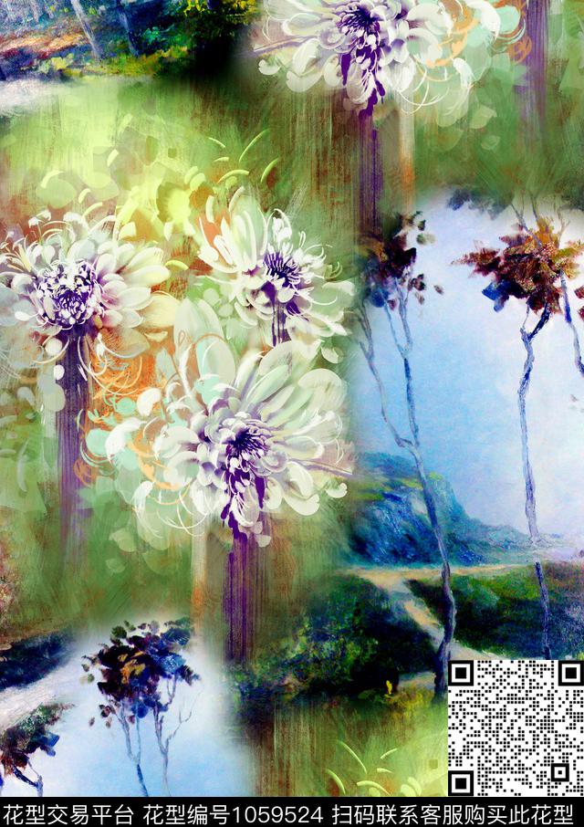 数码华亿平台抽象数码印花华亿平台下载（图片编号: 1059524） - 瓦栏（Walan）