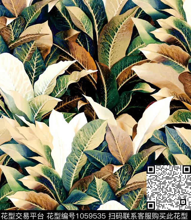数码华亿平台花卉大牌风数码印花华亿平台下载（图片编号: 1059535） - 瓦栏（Walan）