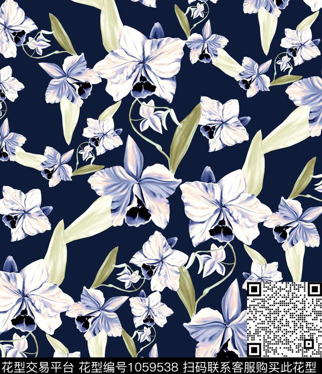 数码华亿平台花卉大牌风数码印花华亿平台下载（图片编号: 1059538） - 瓦栏（Walan）