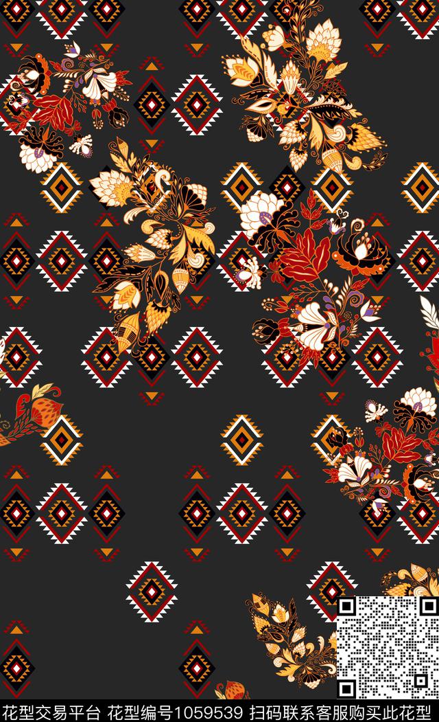 民族风女装数码印花华亿平台下载（图片编号: 1059539） - 瓦栏（Walan）