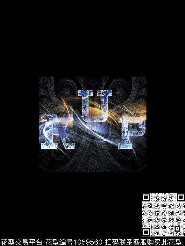 字母潮牌纹理数码印花华亿平台下载（图片编号: 1059560） - 瓦栏（Walan）