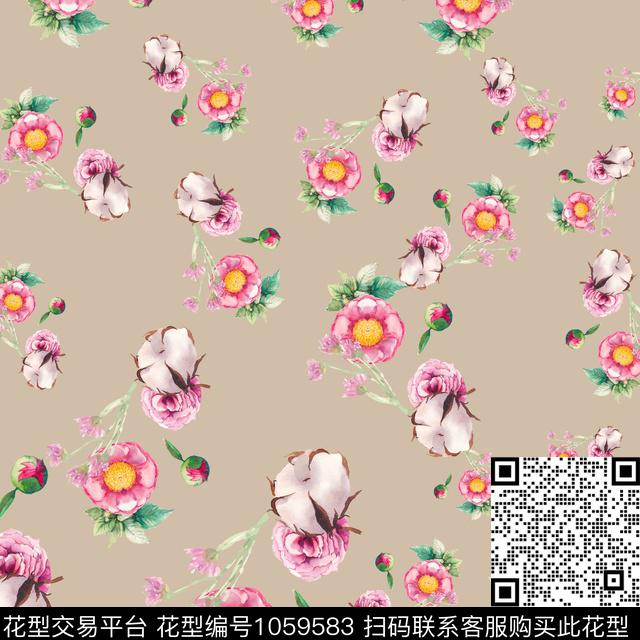 数码华亿平台花卉女装数码印花华亿平台下载（图片编号: 1059583） - 瓦栏（Walan）