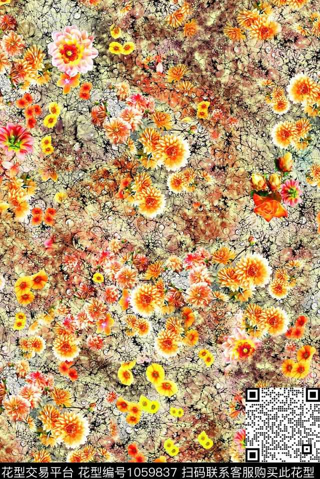 民族风小碎花抽象数码印花华亿平台下载（图片编号: 1059837） - 瓦栏（Walan）