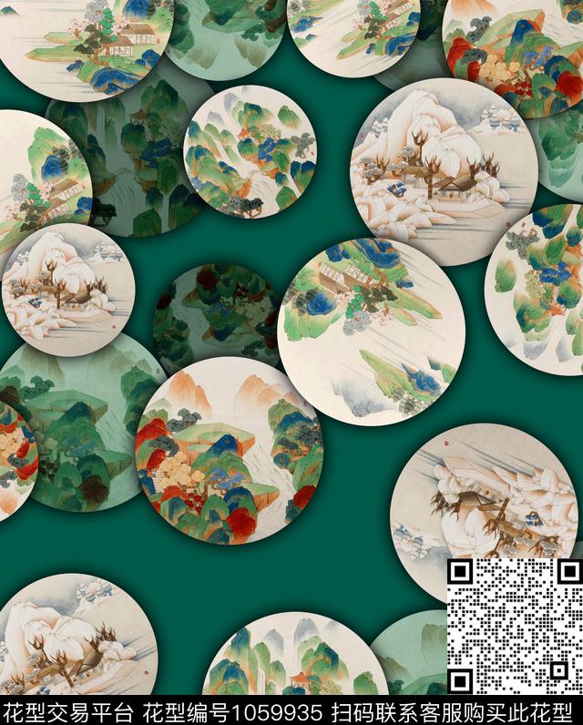 数码华亿平台民族风花卉数码印花华亿平台下载（图片编号: 1059935） - 瓦栏（Walan）