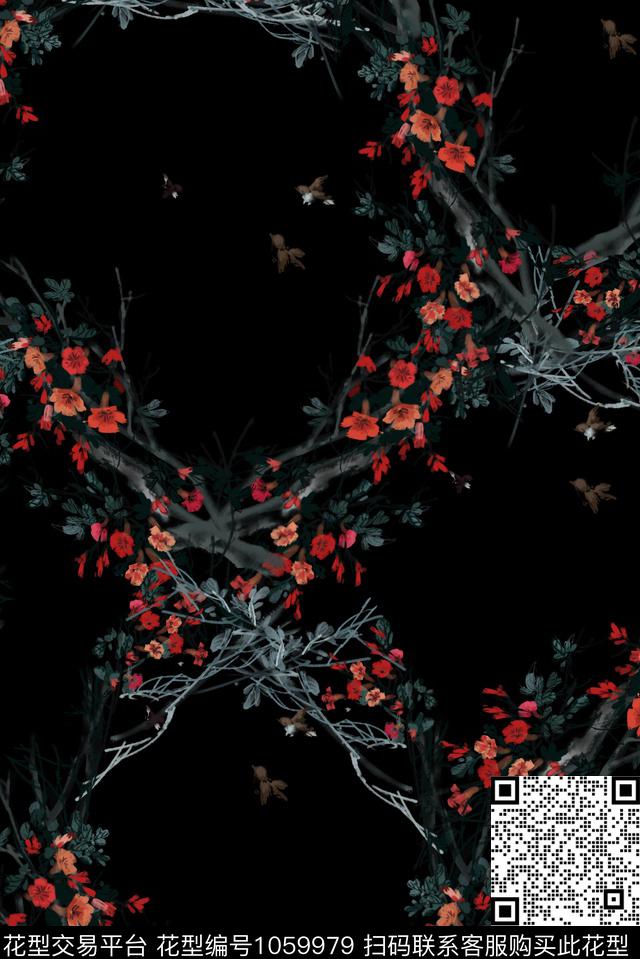 数码华亿平台小碎花手绘花卉数码印花华亿平台下载（图片编号: 1059979） - 瓦栏（Walan）