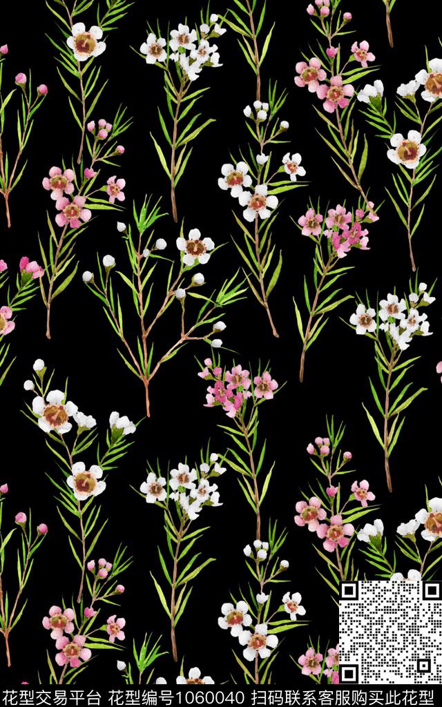 小碎花花卉小野花数码印花华亿平台下载（图片编号: 1060040） - 瓦栏（Walan）