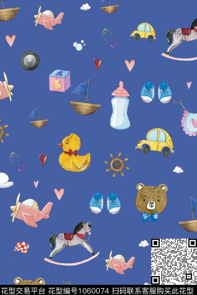 卡通鸭子飞机传统印花华亿平台下载（图片编号: 1060074） - 瓦栏（Walan）