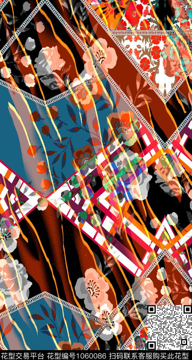 数码华亿平台花卉女装数码印花华亿平台下载（图片编号: 1060086） - 瓦栏（Walan）