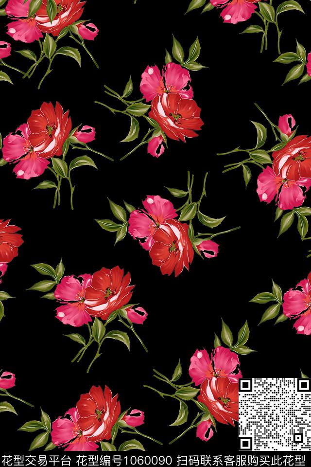 大花衬衫抽象数码印花华亿平台下载（图片编号: 1060090） - 瓦栏（Walan）