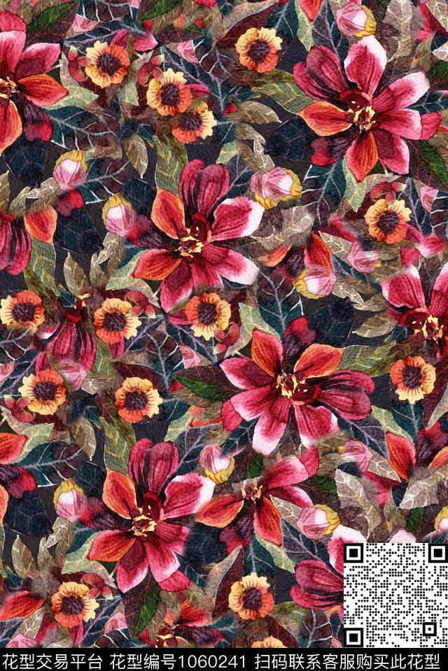 民族风小碎花花卉数码印花华亿平台下载（图片编号: 1060241） - 瓦栏（Walan）