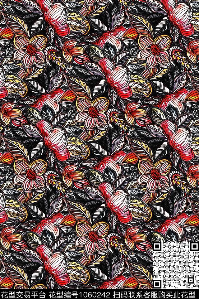民族风小碎花花卉数码印花华亿平台下载（图片编号: 1060242） - 瓦栏（Walan）