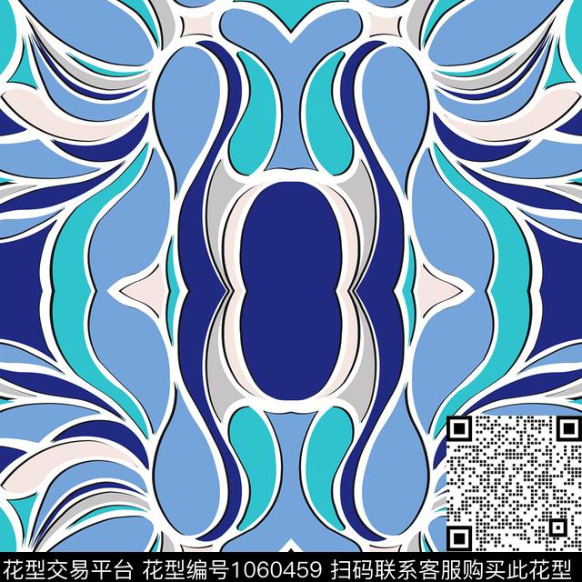抽象大牌风泳装数码印花华亿平台下载（图片编号: 1060459） - 瓦栏（Walan）