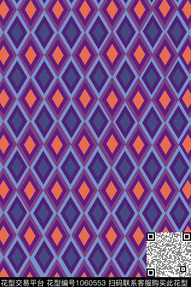 线条渐变几何数码印花华亿平台下载（图片编号: 1060553） - 瓦栏（Walan）