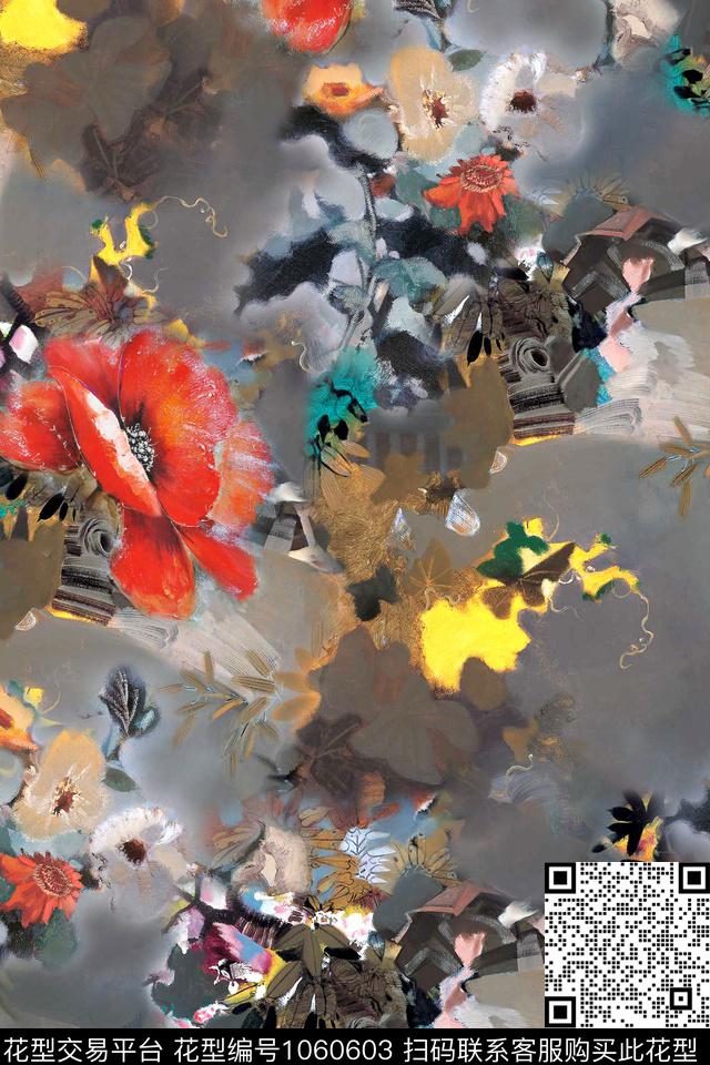 肌理油画华亿平台数码印花华亿平台下载（图片编号: 1060603） - 瓦栏（Walan）