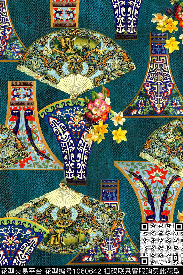 休闲纹理扇子数码印花华亿平台下载（图片编号: 1060642） - 瓦栏（Walan）