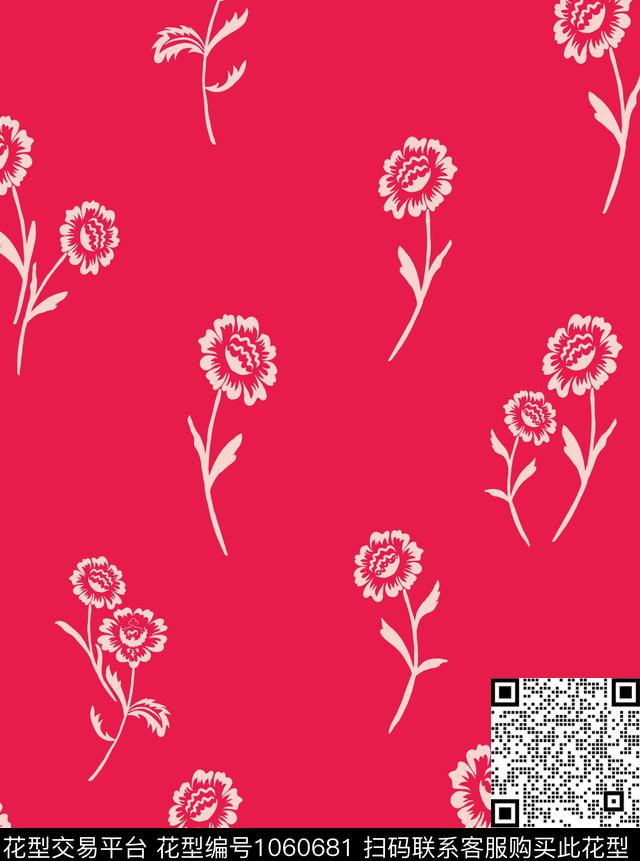 连衣裙花卉女装传统印花华亿平台下载（图片编号: 1060681） - 瓦栏（Walan）