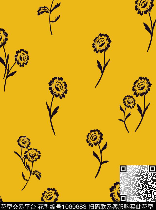 连衣裙花卉女装传统印花华亿平台下载（图片编号: 1060683） - 瓦栏（Walan）