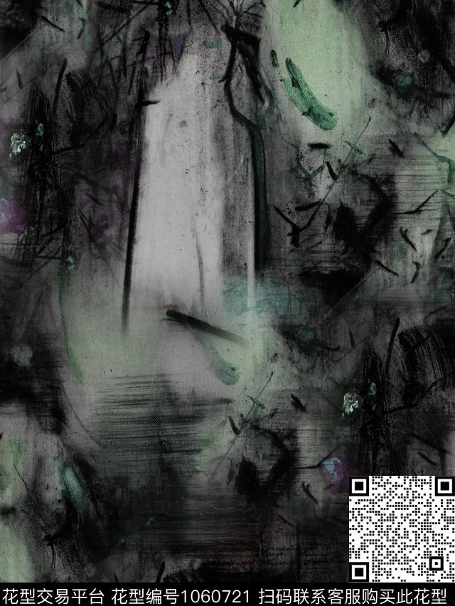 抽象男装文艺数码印花华亿平台下载（图片编号: 1060721） - 瓦栏（Walan）