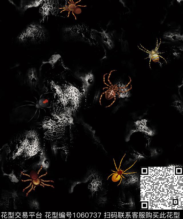 蜘蛛男装动物数码印花华亿平台下载（图片编号: 1060737） - 瓦栏（Walan）