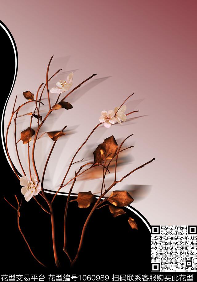 树枝定位花GUCCI数码印花华亿平台下载（图片编号: 1060989） - 瓦栏（Walan）
