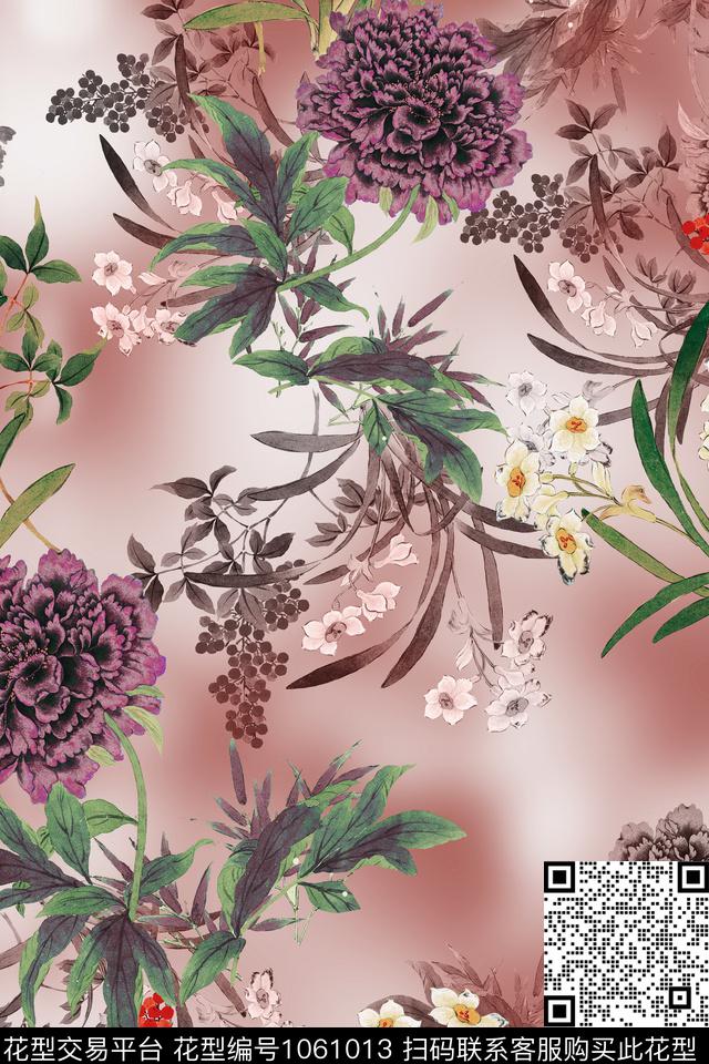 中国风数码华亿平台香云纱数码印花华亿平台下载（图片编号: 1061013） - 瓦栏（Walan）