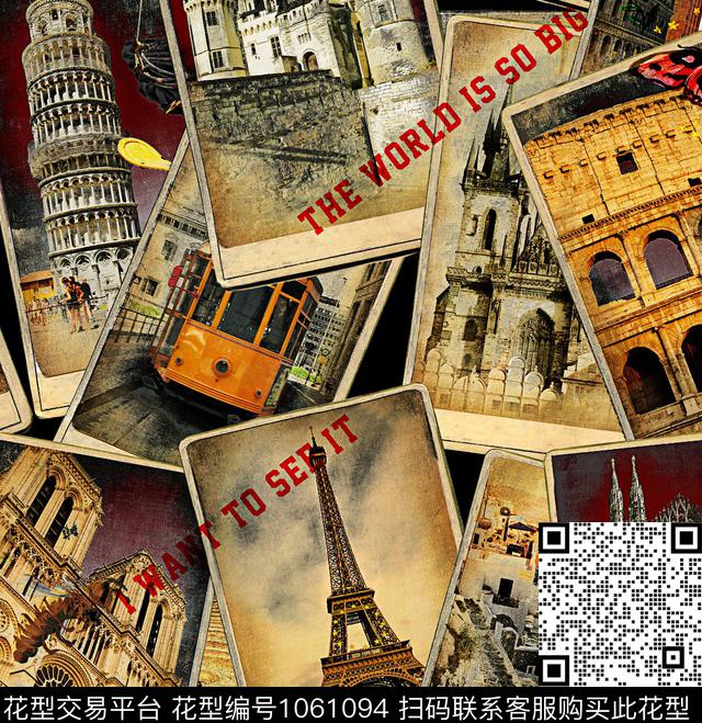 风景景观建筑铁塔数码印花华亿平台下载（图片编号: 1061094） - 瓦栏（Walan）