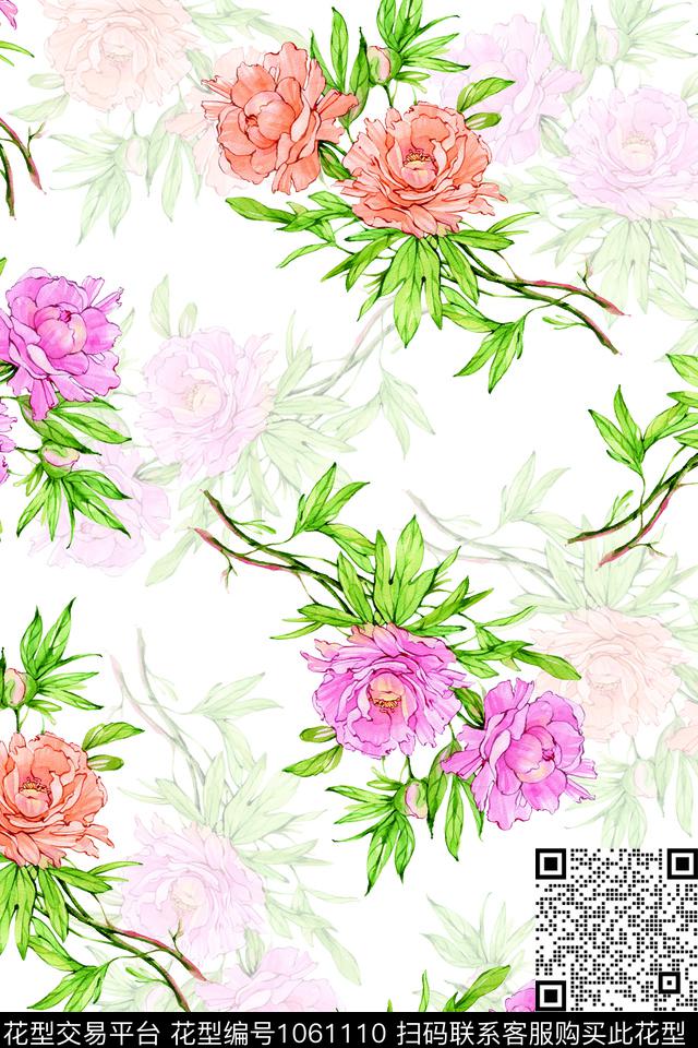 数码华亿平台小碎花月季花数码印花华亿平台下载（图片编号: 1061110） - 瓦栏（Walan）