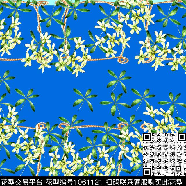 小碎花链条小方巾数码印花华亿平台下载（图片编号: 1061121） - 瓦栏（Walan）