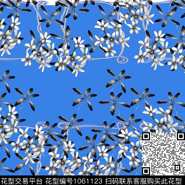 小碎花链条小方巾数码印花华亿平台下载（图片编号: 1061123） - 瓦栏（Walan）