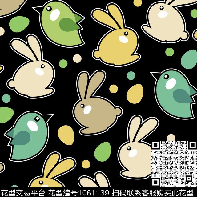 卡通几何动物数码印花华亿平台下载（图片编号: 1061139） - 瓦栏（Walan）