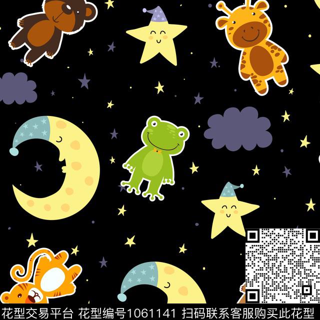 卡通几何动物数码印花华亿平台下载（图片编号: 1061141） - 瓦栏（Walan）