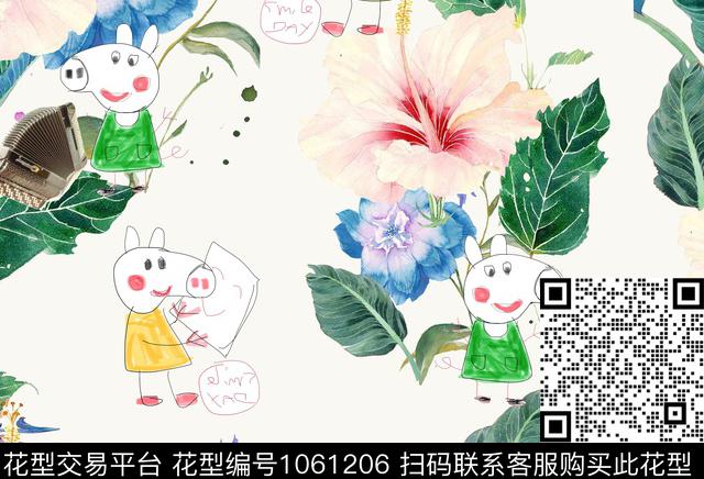 抽象花卉女装数码印花华亿平台下载（图片编号: 1061206） - 瓦栏（Walan）