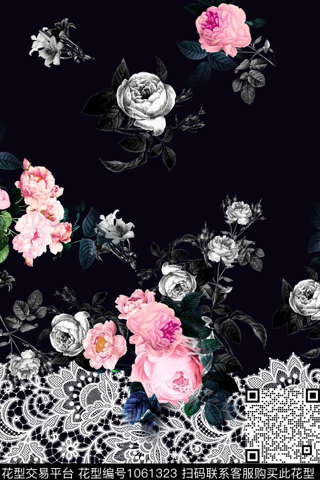 数码华亿平台花卉大牌风数码印花华亿平台下载（图片编号: 1061323） - 瓦栏（Walan）