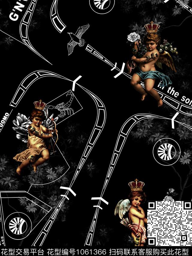 植物几何天使数码印花华亿平台下载（图片编号: 1061366） - 瓦栏（Walan）