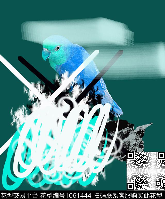 抽象几何动物数码印花华亿平台下载（图片编号: 1061444） - 瓦栏（Walan）