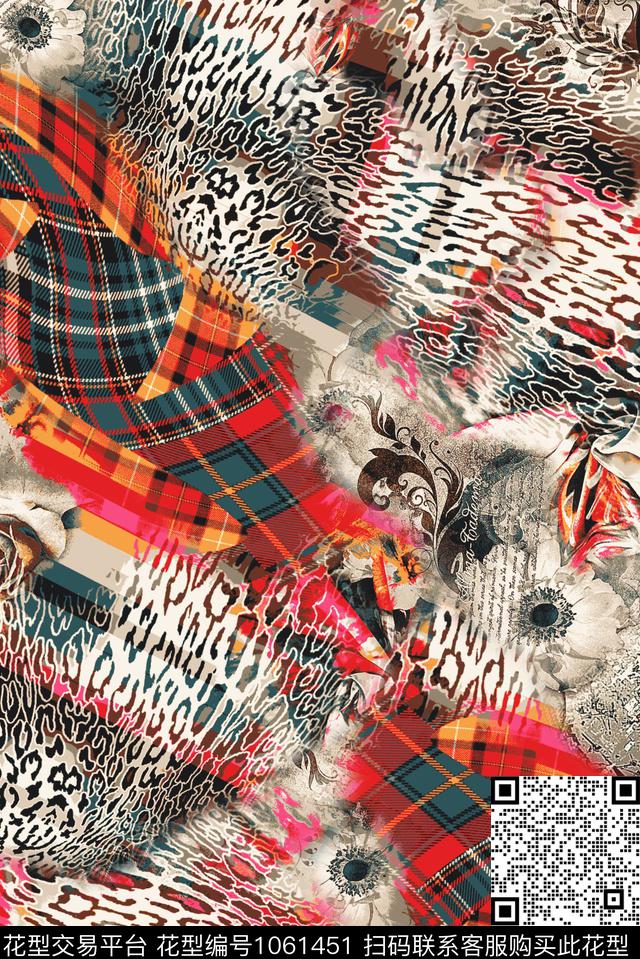 数码华亿平台民族风抽象数码印花华亿平台下载（图片编号: 1061451） - 瓦栏（Walan）