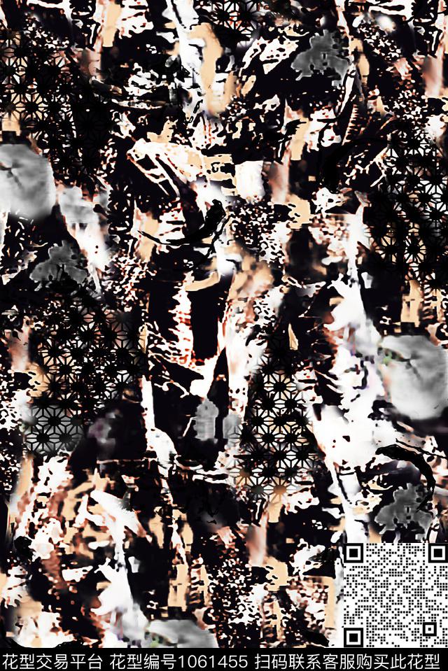 数码华亿平台民族风抽象数码印花华亿平台下载（图片编号: 1061455） - 瓦栏（Walan）