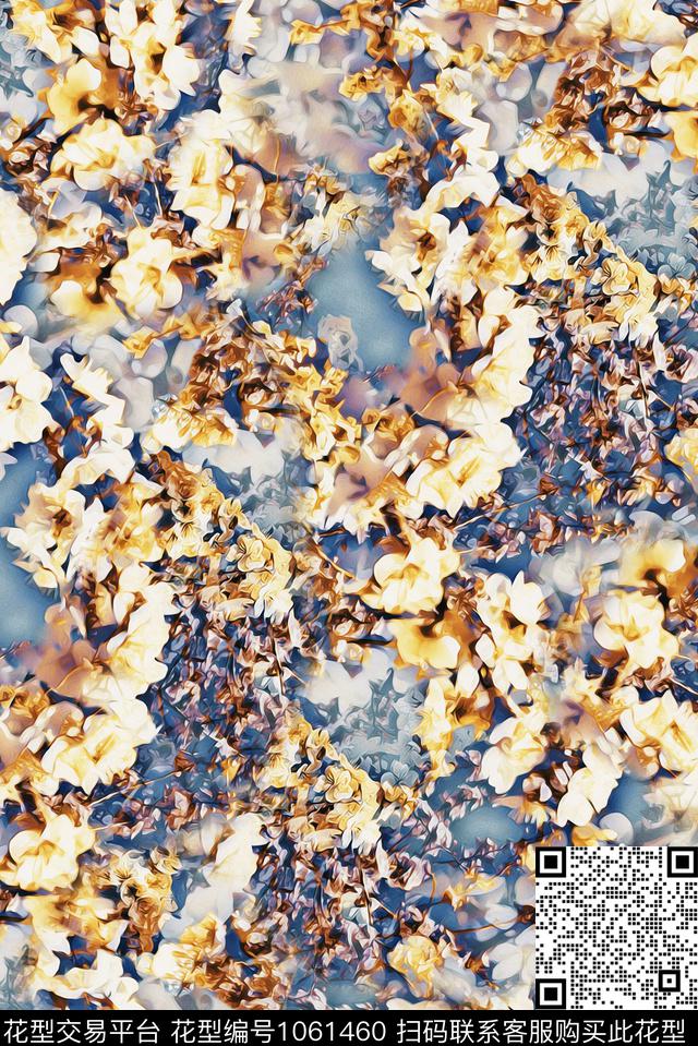 数码华亿平台民族风抽象数码印花华亿平台下载（图片编号: 1061460） - 瓦栏（Walan）